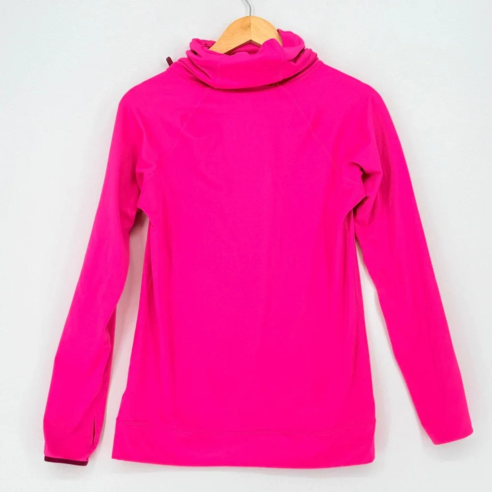 Nike Pro Cowl Neck Pullover Women Large Pink Dri-FIT Thumbhole Gorpcore Sporty